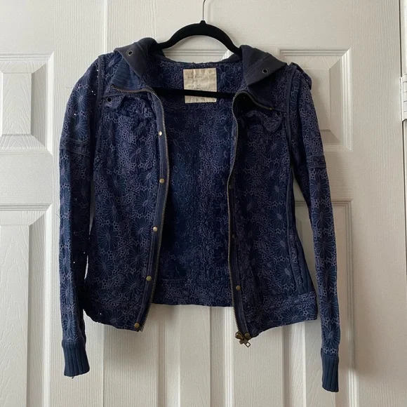 Free People Lace Cut Out Jacket - Picture 1 of 4